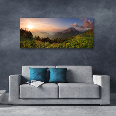 Canvas Kunstdruck Gebirge Wald Natur