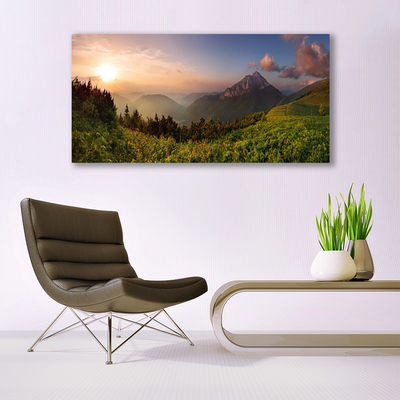 Canvas Kunstdruck Gebirge Wald Natur