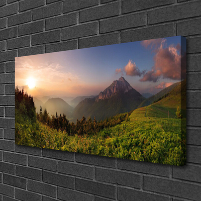 Canvas Kunstdruck Gebirge Wald Natur