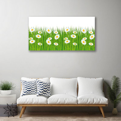Canvas Kunstdruck Gras Gänseblümchen Natur