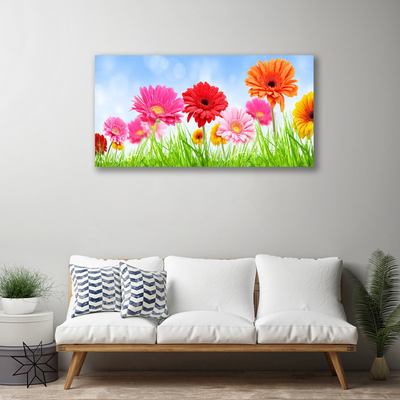 Canvas Kunstdruck Blumen Gras Pflanzen