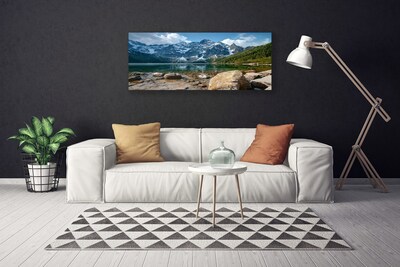 Canvas Kunstdruck Gebirge See Steine Landschaft