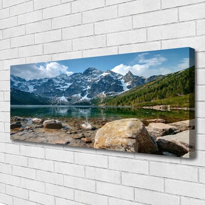 Canvas Kunstdruck Gebirge See Steine Landschaft