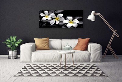 Canvas Kunstdruck Blumen Steine Pflanzen