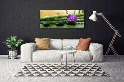 Canvas Kunstdruck Blume Steine Bambusrohre Pflanzen