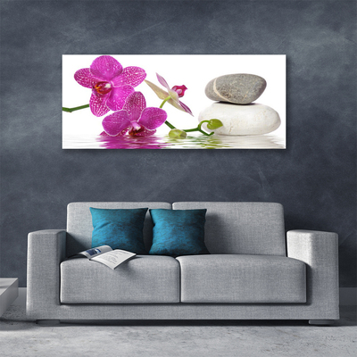 Canvas Kunstdruck Blumen Steine Kunst