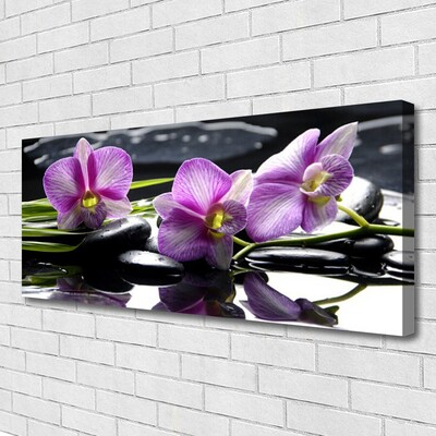 Canvas Kunstdruck Blumen Steine Pflanzen