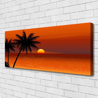 Canvas Kunstdruck Palmen Meer Sonne Landschaft