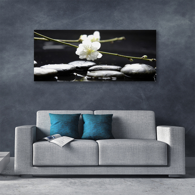 Canvas Kunstdruck Blumen Steine Kunst