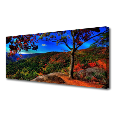 Canvas Kunstdruck Gebirge Wald Natur