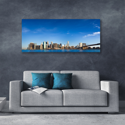 Canvas Kunstdruck Stadt Brücke Gebäude