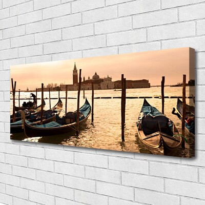 Canvas Kunstdruck Boote Meer Landschaft