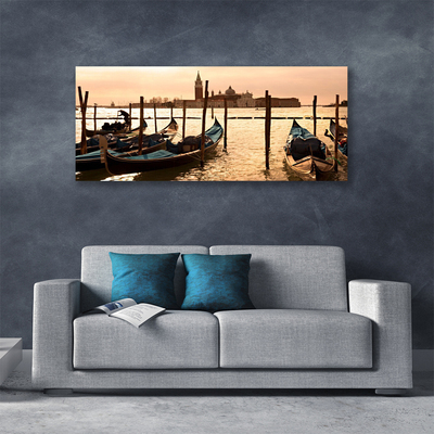 Canvas Kunstdruck Boote Meer Landschaft