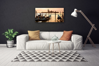 Canvas Kunstdruck Boote Meer Landschaft