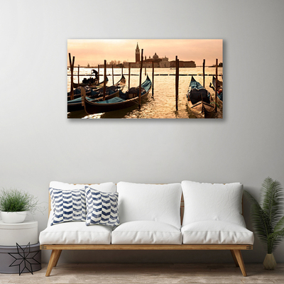 Canvas Kunstdruck Boote Meer Landschaft