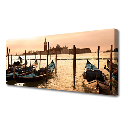 Canvas Kunstdruck Boote Meer Landschaft