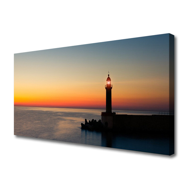 Canvas Kunstdruck Leuchtturm Meer Landschaft