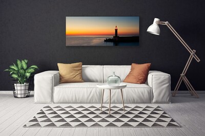 Canvas Kunstdruck Leuchtturm Meer Landschaft