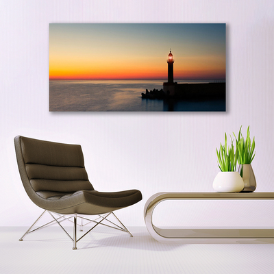 Canvas Kunstdruck Leuchtturm Meer Landschaft