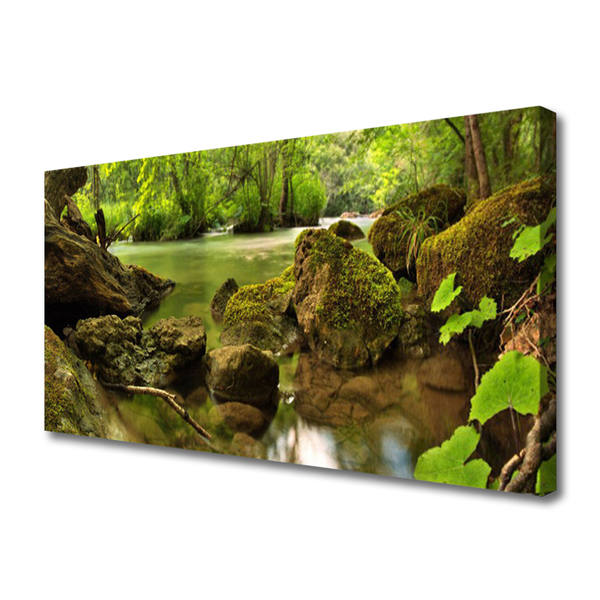 Canvas Kunstdruck Felsen See Natur