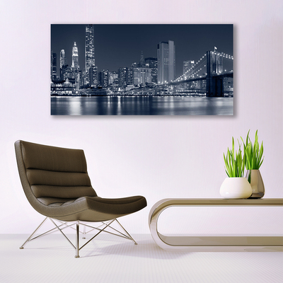 Canvas Kunstdruck Stadt Brücke Architektur