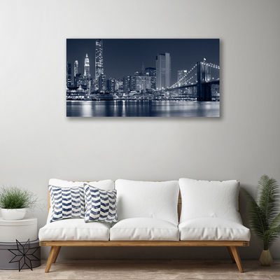 Canvas Kunstdruck Stadt Brücke Architektur