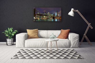 Canvas Kunstdruck Stadt Brücke Architektur