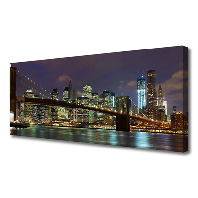Canvas Kunstdruck Stadt Brücke Architektur
