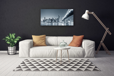 Canvas Kunstdruck Stadt Brücke Architektur