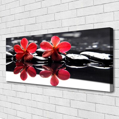 Canvas Kunstdruck Blumen Steine Pflanzen