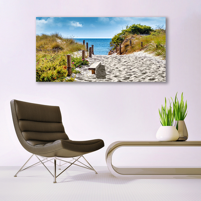 Canvas Kunstdruck Fußpfad Landschaft