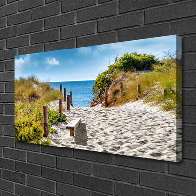 Canvas Kunstdruck Fußpfad Landschaft