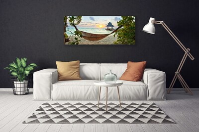 Canvas Kunstdruck Strand Hängematte Landschaft