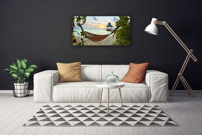 Canvas Kunstdruck Strand Hängematte Landschaft