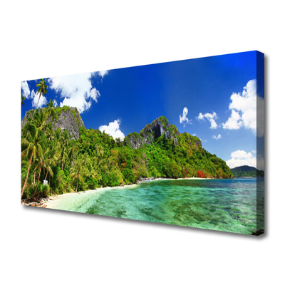 Canvas Kunstdruck Strand Gebirge Landschaft