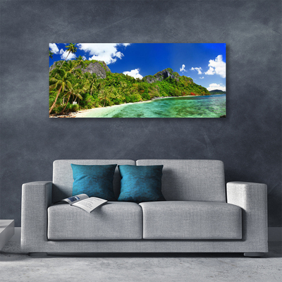 Canvas Kunstdruck Strand Gebirge Landschaft