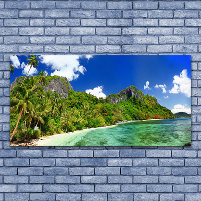 Canvas Kunstdruck Strand Gebirge Landschaft