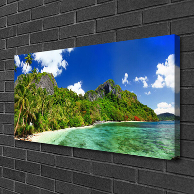 Canvas Kunstdruck Strand Gebirge Landschaft