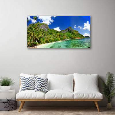 Canvas Kunstdruck Strand Gebirge Landschaft