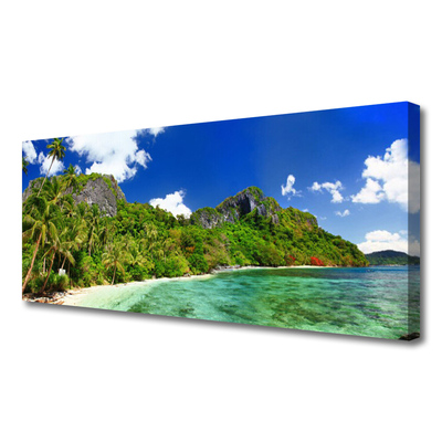 Canvas Kunstdruck Strand Gebirge Landschaft