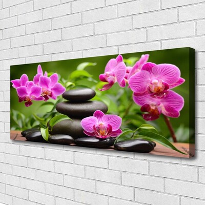 Canvas Kunstdruck Blumen Steine Kunst