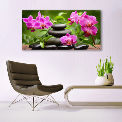 Canvas Kunstdruck Blumen Steine Kunst