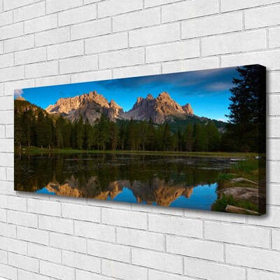 Canvas Kunstdruck Wald See Landschaft