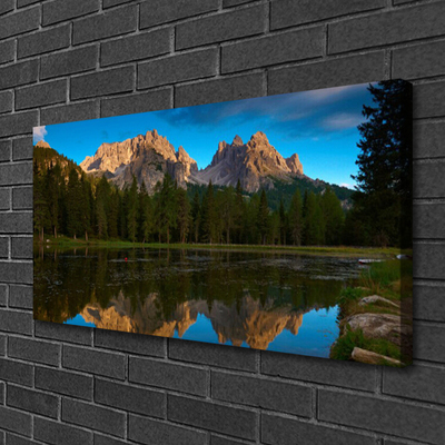 Canvas Kunstdruck Wald See Landschaft