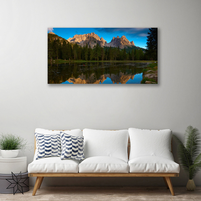 Canvas Kunstdruck Wald See Landschaft