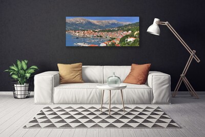 Canvas Kunstdruck Stadt Gebirge Meer Landschaft