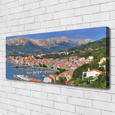 Canvas Kunstdruck Stadt Gebirge Meer Landschaft