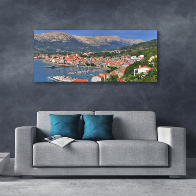 Canvas Kunstdruck Stadt Gebirge Meer Landschaft