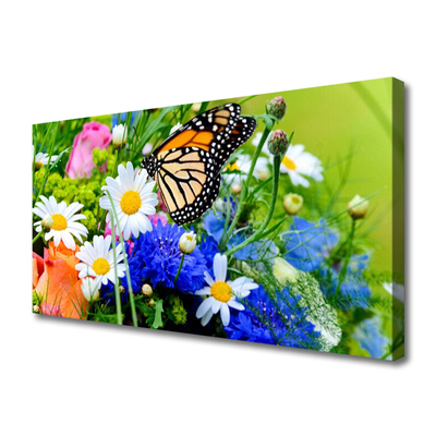 Canvas Kunstdruck Blumen Falter Natur