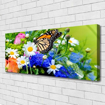 Canvas Kunstdruck Blumen Falter Natur